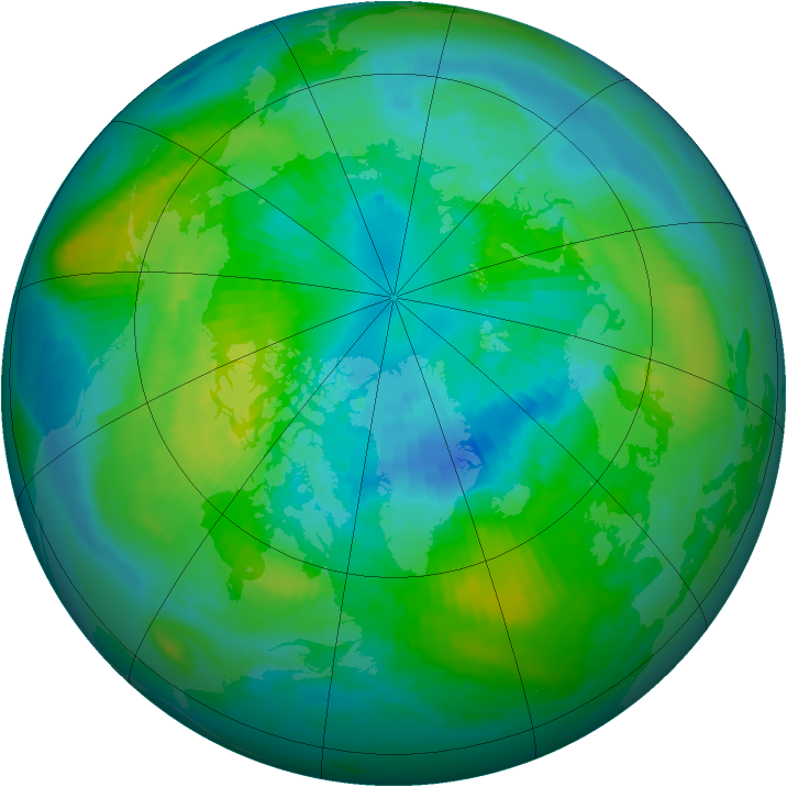 Arctic ozone map for 02 October 1979